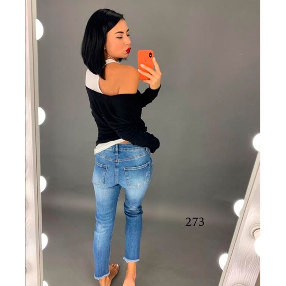 Женская кофта черная с открытыми плечами 273, Цвет: Черный, Размер: S-M (42-44 UKR), фото , изображение 2