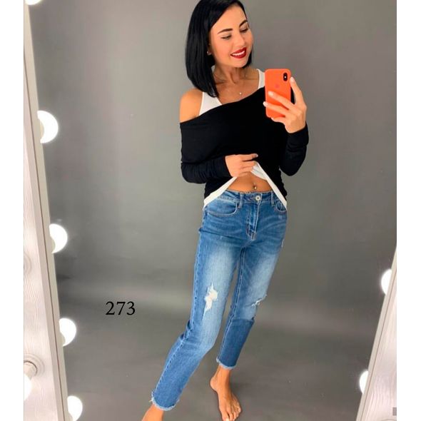 Женская кофта черная с открытыми плечами 273, Цвет: Черный, Размер: S-M (42-44 UKR), фото 