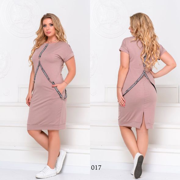 Сукня великого розміру колір бежевий 017, Колір: Бежевий, Розмір: 60-62, фото 