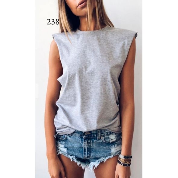 Жіноча майка-футболка сіра 238, Колір: Сірий, Розмір: 42-46, фото 