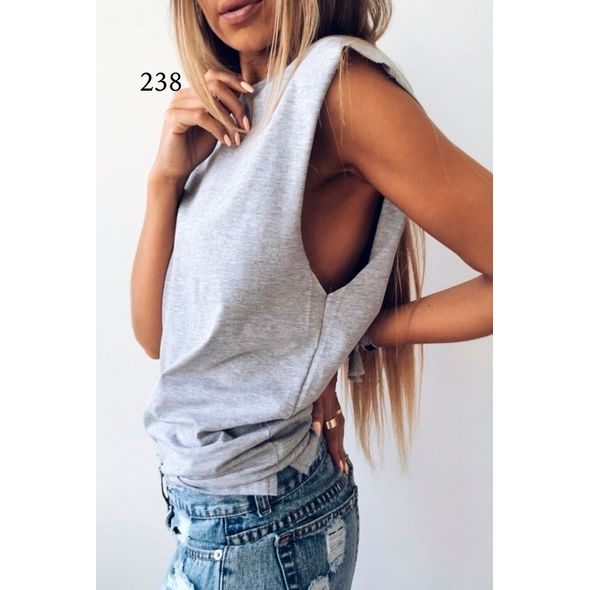 Жіноча майка-футболка сіра 238, Колір: Сірий, Розмір: 42-46, фото , зображення 2