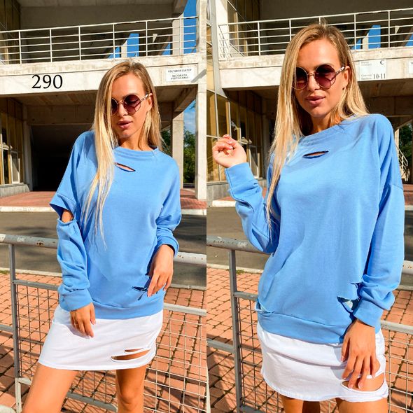 Свитшот-платье цвет джинс 290, Цвет: Джинс, Размер: S-M (42-44 UKR), фото 