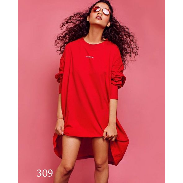 Платье-туника красная 309, Цвет: Красный, Размер: 42-46 UKR (One size), фото 