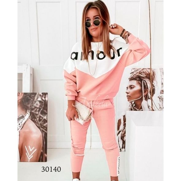 Женский спортивный костюм пудра 30140, Цвет: Пудра, Размер: L-XL (46-48 UKR), фото 