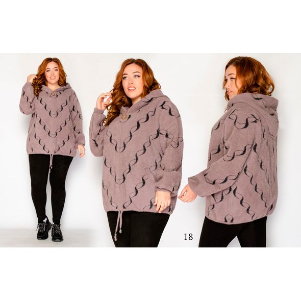 Женское пальто из альпака цвет бежевый 18, Цвет: Бежевый, Размер: 58-62 UKR (One size), фото 