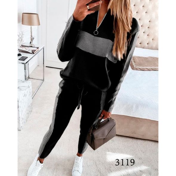 Жіночий спортивний костюм чорний 3119, Колір: Чорний, Розмір: s-m, фото , зображення 3