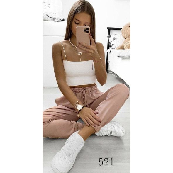 Женские спортивные штаны пудра 521, Цвет: Пудра, Размер: M-L (44-46 UKR), фото 