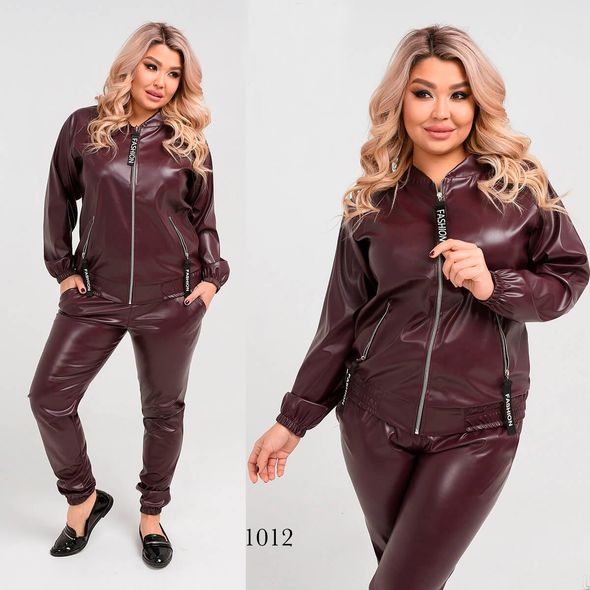 Жіночий костюм шкіряний 1012, Розмір: 46-48, фото 