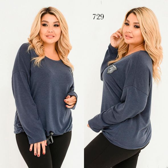 Жіноча туніка великого розміру графітова 729, Колір: Графіт, Розмір: 54-56, фото 