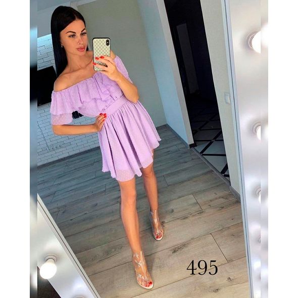 Стильна вечірня сукню бузкове кольору з декольте 6015, Колір: Бузок, Розмір: s-m, фото 