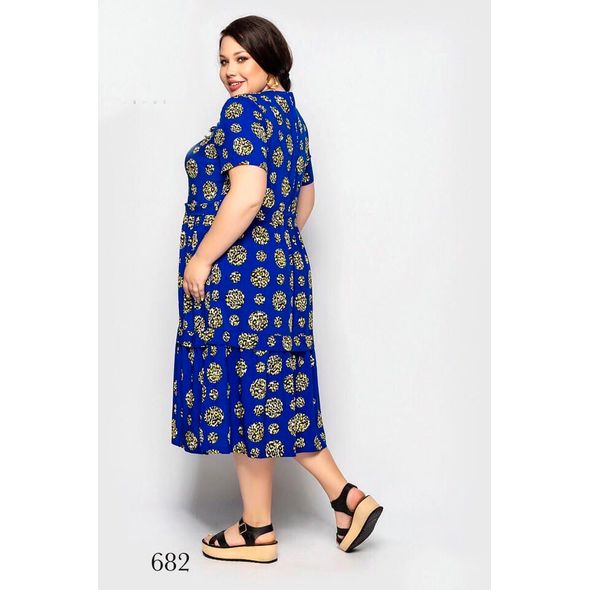 Плаття вільного крою колір електрик 682, Колір: Електрик, Розмір: 50-52, фото , зображення 2