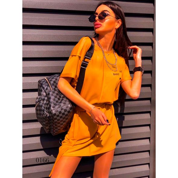 Плаття-туніка жіноча колір гірчиця 0166, Колір: Гірчиця, Розмір: 42-46, фото , зображення 3