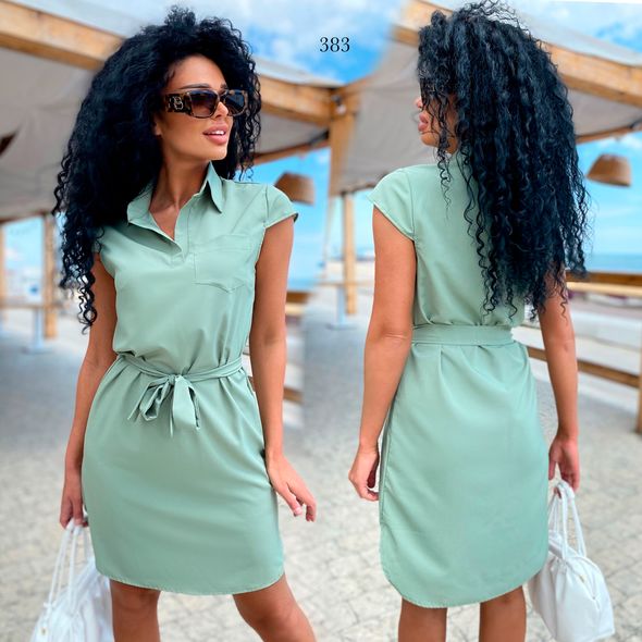 Платье-рубашка цвет оливка 383, Цвет: Оливковый, Размер: S-M (42-44 UKR), фото 