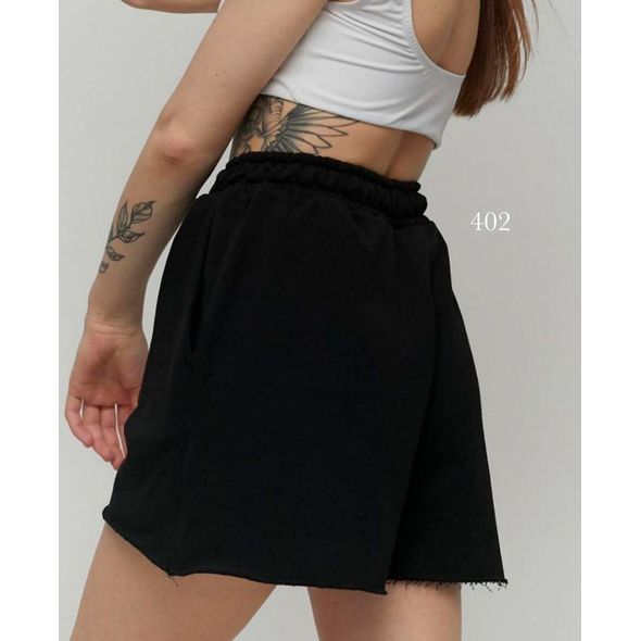 Женские шорты короткие свободного кроя цвет черный 402, Цвет: Черный, Размер: 42-46 UKR (One size), фото , изображение 2
