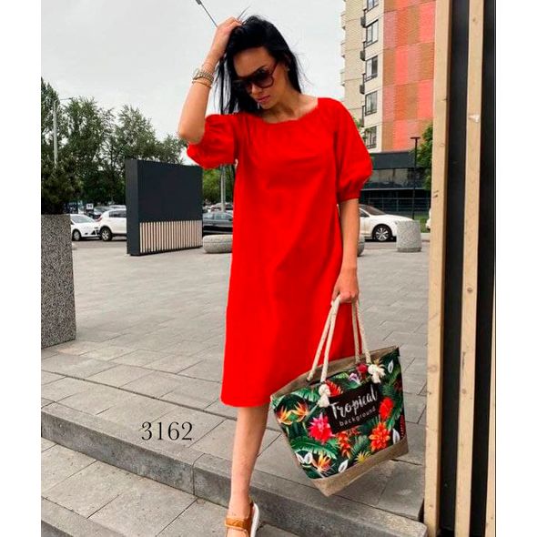 Плаття на літо колір червоний 3162, Колір: Червоний, Розмір: 42-46, фото 