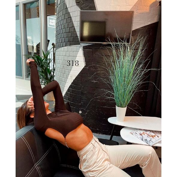 Женский топ с открытой спиной коричневый 318, фото 