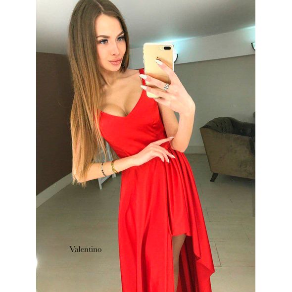 Червона довга сукня на бретельках Valentino, Колір: Червоний, Розмір: S, фото , зображення 2