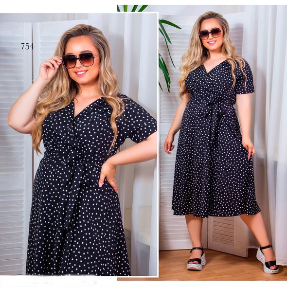 Красиве плаття великого розміру колір чорний 754, Колір: Чорний, Розмір: 48-50, фото 