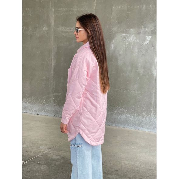 Жіноча куртка-сорочка пудра 30173, Колір: Пудра, Розмір: s-m, фото , зображення 2