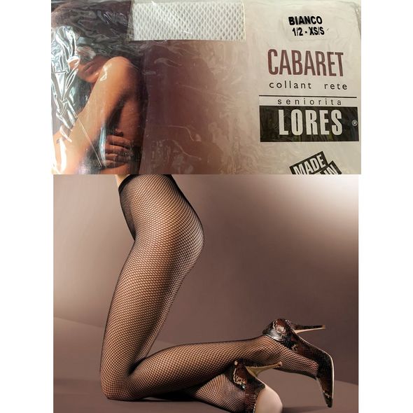 Lores Cabaret Rete фантазийные колготки в сетку белые, Цвет: Белый, Размер: 1/2, фото 