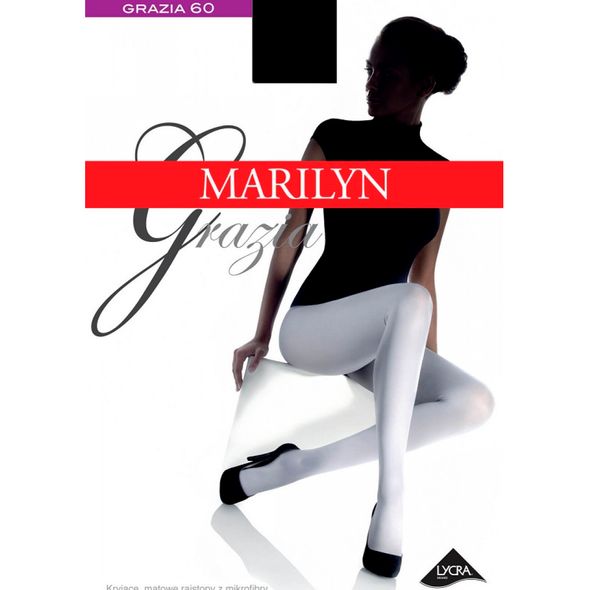 Marilyn Grazia Micro 60 Den кольорові жіночі матові колготки з мікрофібри, без шорт чорні, Колір: Чорний, Розмір: 2, фото 