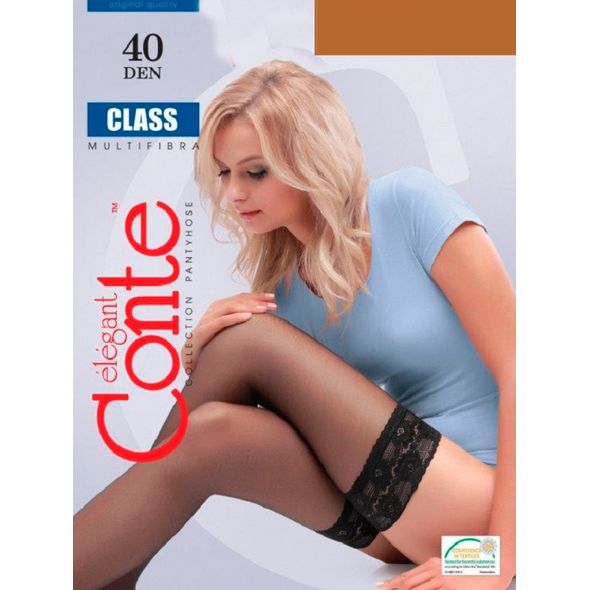 Conte Class 40 Den женские классические чулки средней плотности Bronz цвет загара, Цвет: Загар, Размер: 1/2, фото 