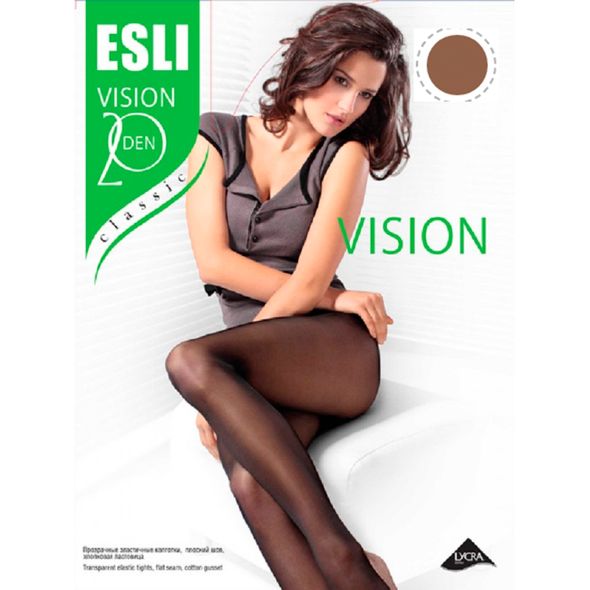 Esli Vision 20 Den тонкие колготки без шорт Visone загар, Цвет: Загар, Размер: 2, фото 