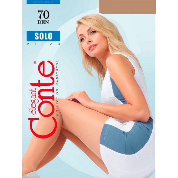 Conte Solo 70 Den женские классические плотные колготки с шортиками Natural светло-телесный, Цвет: Светло-телесный, Размер: 2, фото 