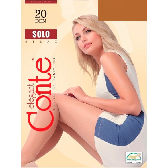 Conte Elegant Solo 20 Den тонкі колготки з шортиками Bronz колір засмаги, Колір: Засмага, Розмір: 2, фото 