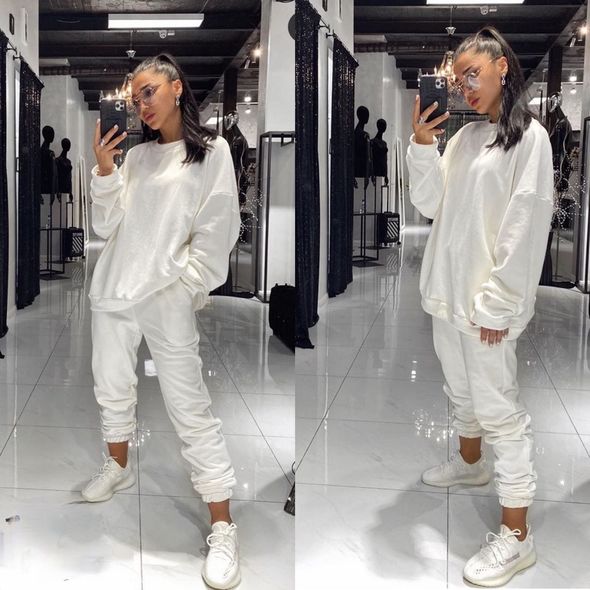 Жіночий спортивний костюм модний колір білий 0185, Колір: Білий, Розмір: s-m, фото 