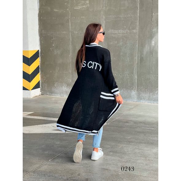 Кардиган модный женский цвет черный 0243, Цвет: Черный, Размер: 42-48 UKR (One size), фото , изображение 2