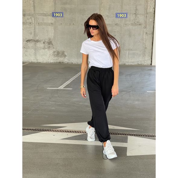 Женские штаны спортивные черные 0313, Цвет: Черный, Размер: S-M (42-44 UKR), фото 