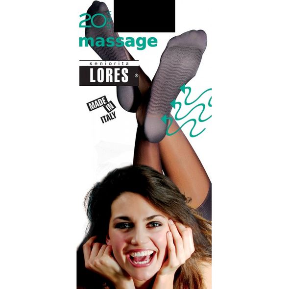 Lores Massage 20 Den жіночі гольфи з масажним ефектом, Колір: Чорний, Розмір шкарпеток: 35-39, фото 