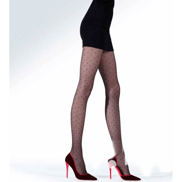 Колготки Knittex Punto, 20 den, чорні в горошок, Колір: Чорний, Розмір: 2, фото 