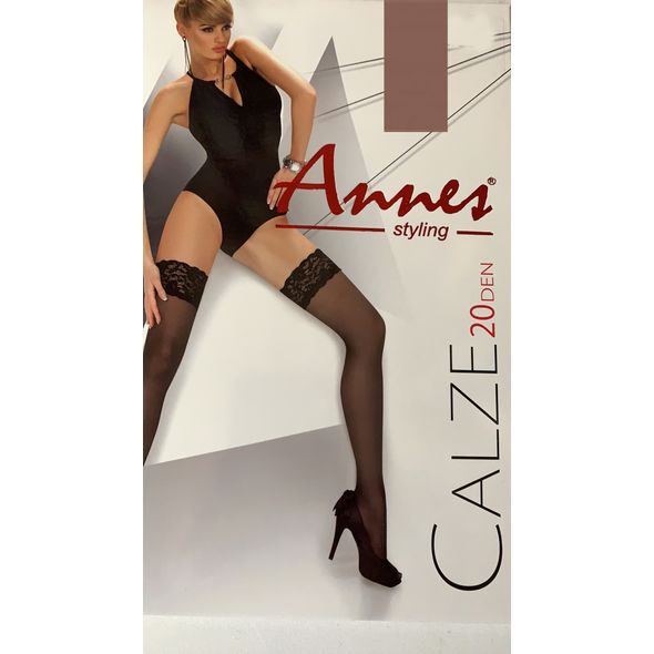 Annes Calze 20 Den Avana тонкие женские классические чулки, Цвет: Серо-коричневые, Размер: 3/4, фото 