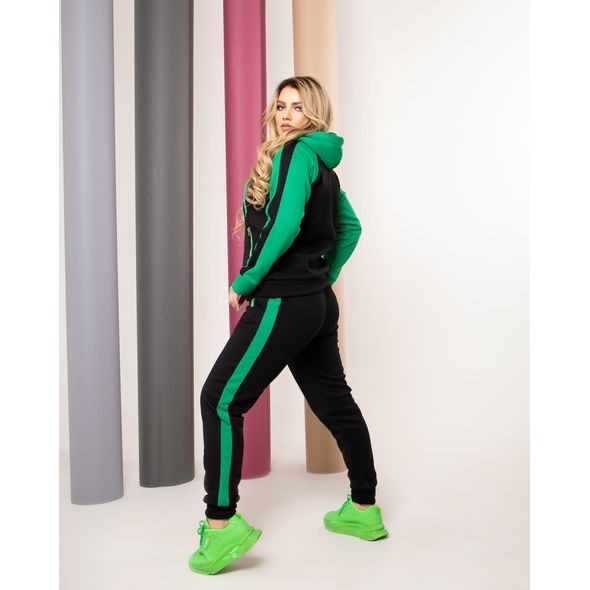 Жіночий теплий спортивний костюм великого розміру зелений 1043, Колір: Зелений, Розмір: 48-50, фото , зображення 2