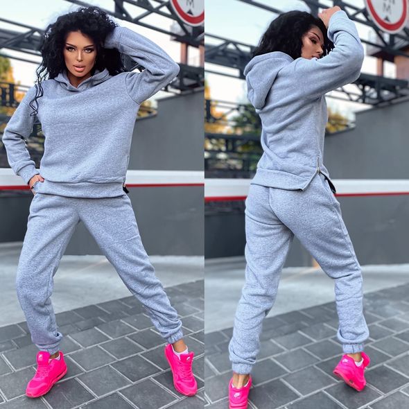 Жіночий спортивний костюм кофта і штани колір сірий 406, Колір: Сірий, Розмір: s-m, фото 