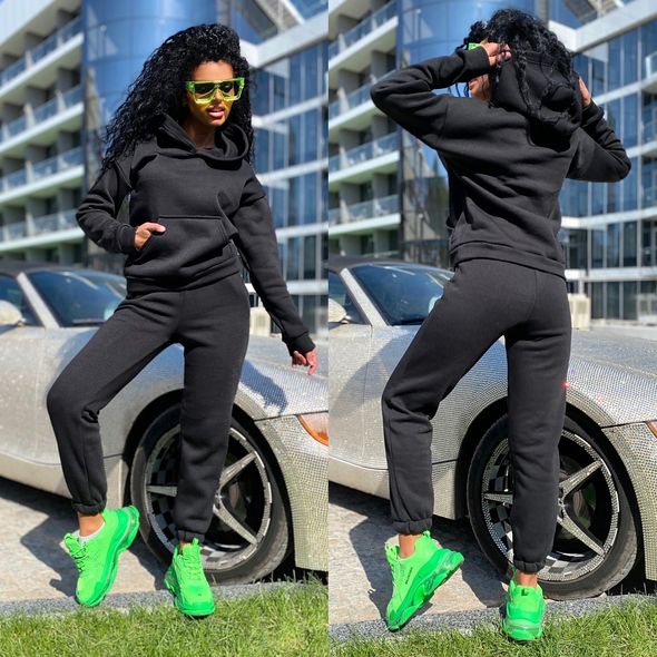 Жіночий спортивний костюм кофта і штани чорні 405, Колір: Чорний, Розмір: s-m, фото 