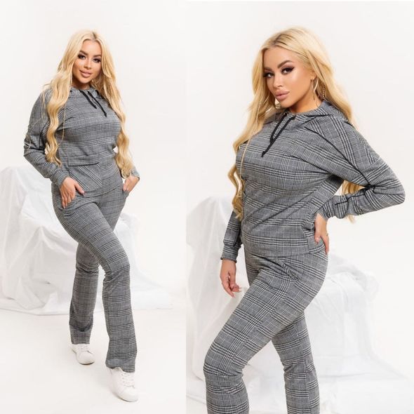 Женский костюм спортивный серый 4058, Цвет: Серый, Размер: 54-56 UKR, фото 