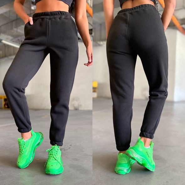 Жіночі спортивні штани чорні 402, Колір: Чорний, Розмір: s-m, фото 