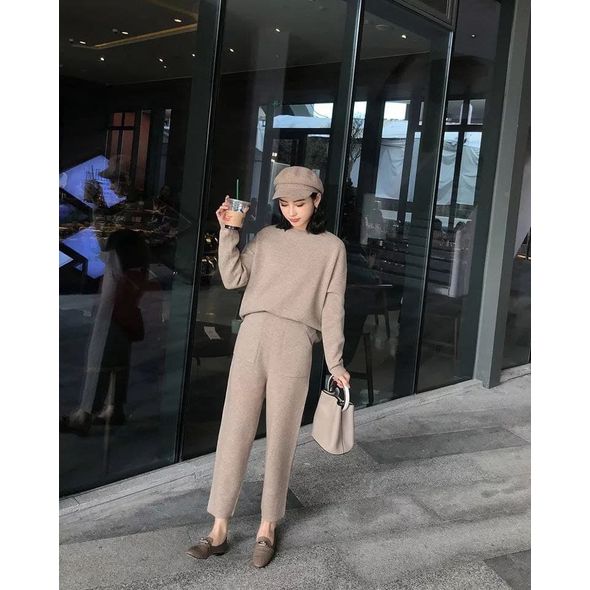 Женский костюм прогулочный бежевый кофта и штаны 3185, Цвет: Бежевый, Размер: 42-46 UKR (One size), фото , изображение 2