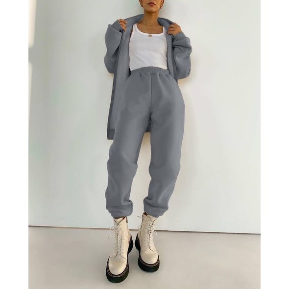 Женский спортивный костюм теплый серый 0322, Цвет: Серый, Размер: 42-46 UKR (One size), фото 