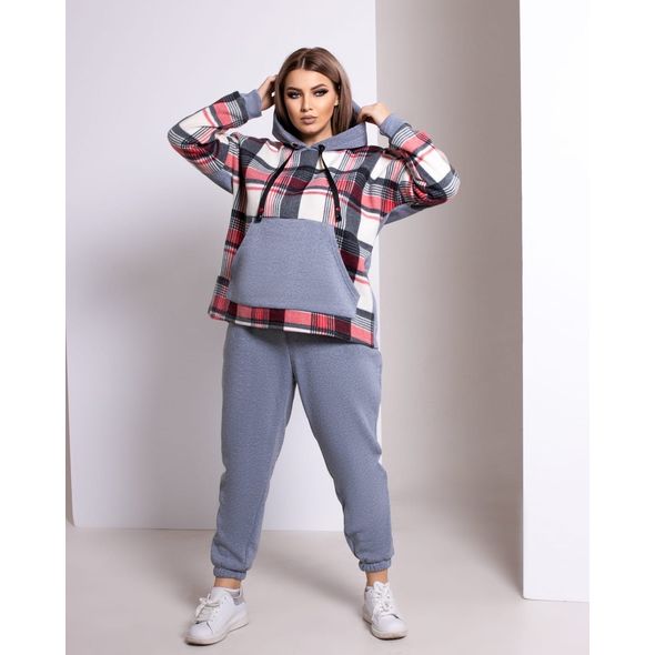 Женский спортивный костюм большого размера серый 1051, Цвет: Серый, Размер: 48-50 UKR, фото 
