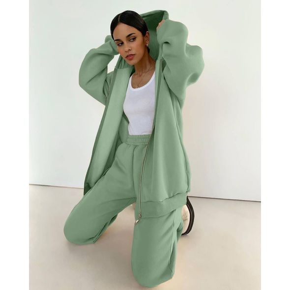 Жіночий спортивний костюм теплий фісташка 0322, Колір: Фісташковий, Розмір: 42-46, фото , зображення 2