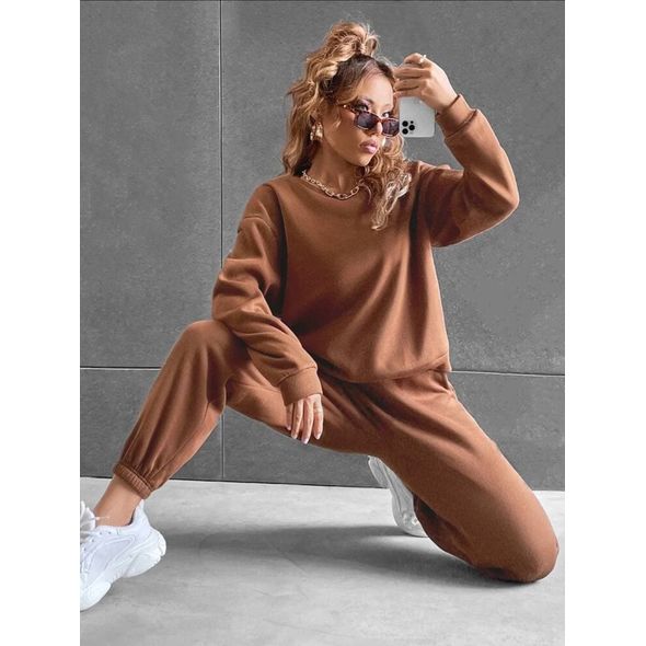 Женский спортивный костюм модный кофе 245, Цвет: Кофейный , Размер: S-M (42-44 UKR), фото 