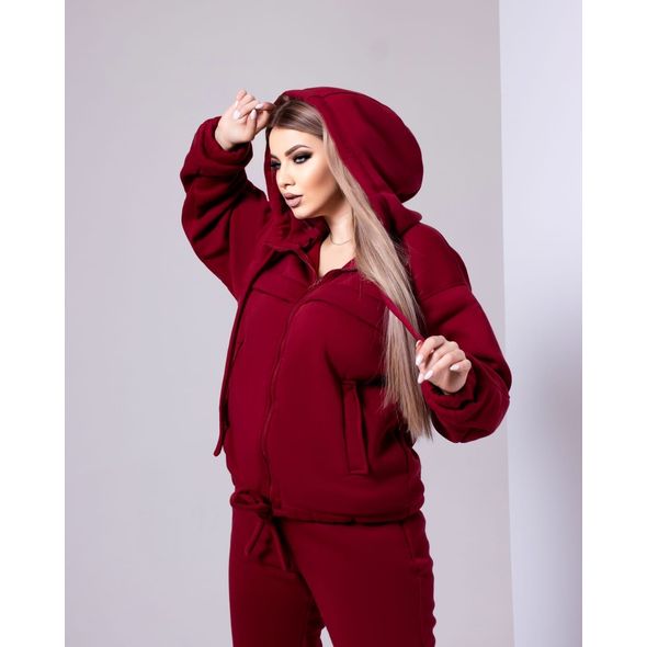 Женский спортивный костюм большого размера  бордовый 1050, Цвет: Бордовый, Размер: 48-50 UKR, фото , изображение 3