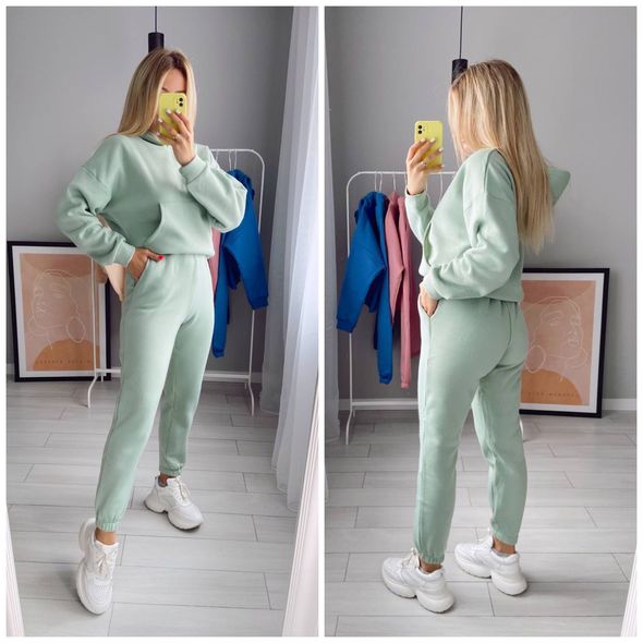 Жіночий затишний теплий костюм спортивний м'ята 7212, Колір: М'ятний, Розмір: s-m, фото 