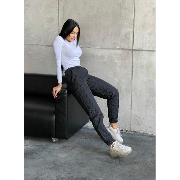 Женские теплые штаны черные 0231, Цвет: Черный, Размер: S-M (42-44 UKR), фото , изображение 3