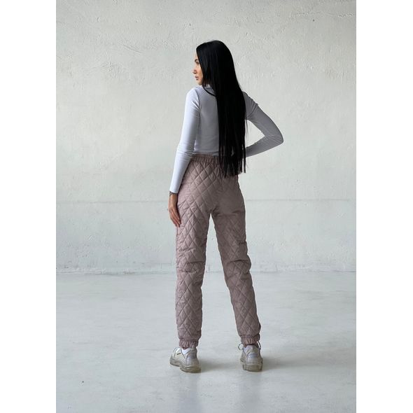 Женские теплые штаны черные 0231, Колір: Бежевий, Розмір: 46-48, фото , зображення 5