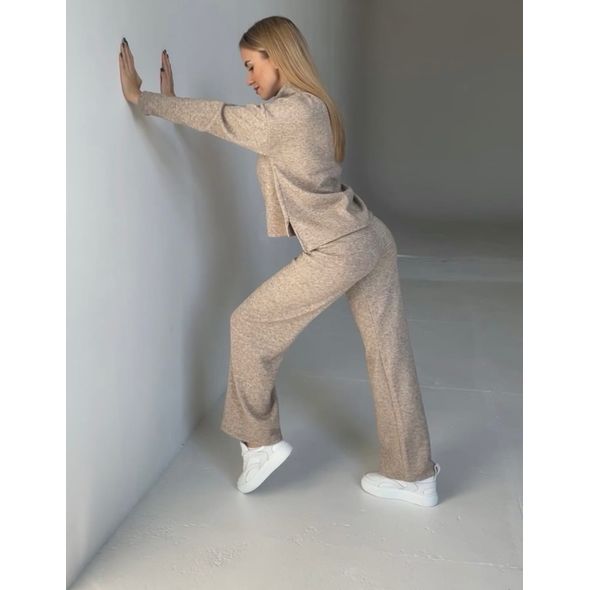 Жіночий костюм ангора двостороння тепла колір мокко #122, Колір: Мокко, Розмір: m-l, фото 